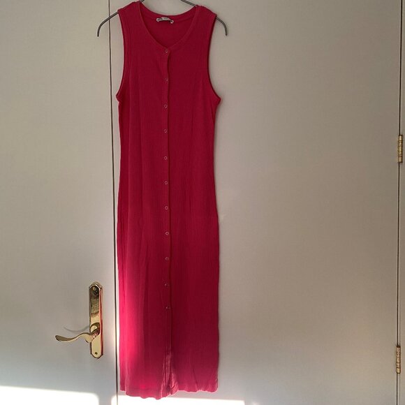 Robe longue 100% coton , tricot côtelé (stretch) - Picture 1 of 4